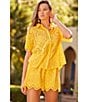Skies Are Blue Coordinating Eyelet Scallop Hem Shorts, Color:Sunflower - Image 6