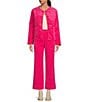 Color:Berry Pink - Image 3 - Crew Neck Long Sleeve Quilted Corduroy Coordinating Jacket
