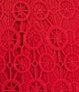 Color:Red - Image 4 - Crochet Lace Fringe Midi Skirt