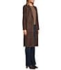 Skies Are Blue Faux Suede Notch Collar Neck Long Sleeve Open Front Duster - Image 3