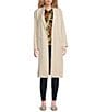 Skies Are Blue Faux Suede Notch Collar Neck Long Sleeve Open Front Duster, Color:Cream - Image 1