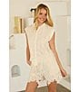 Skies Are Blue Floral Lace Collared Neck Sleeveless Coordinating Button Front Top - Image 5