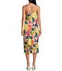 Color:Multi Floral - Image 2 - Floral Print Cowl Neck Sleeveless Midi Dress