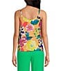 Color:Multi Floral - Image 2 - Floral Print V-Neck Sleeveless Double Strap Cami Top
