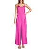 Color:Rose-Violet - Image 3 - High Rise Front Tucked Wide Leg Palazzo Pants