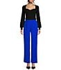 Color:Neon Blue - Image 3 - High Waist Pintuck Side Pocket Trousers