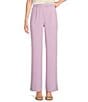 Color:Lavender - Image 1 - High Waist Pintuck Side Pocket Trousers