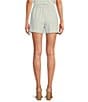 Color:Dove Grey - Image 2 - High Waisted Flat Front Recycled Tailored Shorts