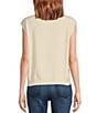 Skies Are Blue Lemon Printed Crew Neck Sleeveless Sweater Top, Color:Ivory-Lemon - Image 2