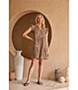 Skies Are Blue Leopard Print Split V-Neck Ruffle Cap Sleeves Shift Mini Dress, Color:Leopard - Image 4