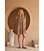 Skies Are Blue Leopard Print Split V-Neck Ruffle Cap Sleeves Shift Mini Dress, Color:Leopard - Image 6