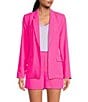 Skies Are Blue Notch Lapel Long Sleeve Flap Pocket Open Front Coordinating Blazer, Color:Ultra Pink - Image 1