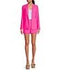 Skies Are Blue Notch Lapel Long Sleeve Flap Pocket Open Front Coordinating Blazer, Color:Ultra Pink - Image 3