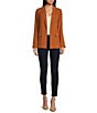 Color:Toffee - Image 3 - Notch Lapel Long Sleeve Open Front Recycled Scarlett Blazer