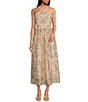 Skies Are Blue Paisley Halter Neck Macrame Embroidered Midi Dress, Color:Cream Multi - Image 1