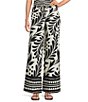 Skies Are Blue Petite Size Leaf Printed High-Rise Wide Leg Coordinating Pants - Image 1