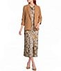 Skies Are Blue Petite Size Notch Lapel Shirred 3/4 Sleeve Open Front Statement Blazer - Image 6