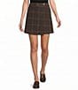 Skies Are Blue Petite Size Plaid Patterned A-Line Wrap Mini Skirt - Image 1