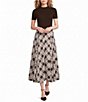Skies Are Blue Plaid Printed Flared A-Line Maxi Skirt - Image 3