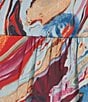 Skies Are Blue Plus Abstract Printed Button Front 3/4 Sleeve Mini Dress, Color:Blue/Red - Image 3