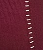 Skies Are Blue Plus Contrast Blanket Stitch Knit Midi Coordinating Skirt, Color:Burgundy-Ivory - Image 6