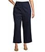 Skies Are Blue Plus High Rise Sailor Pants, Color:Navy - Image 1