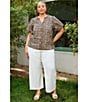 Skies Are Blue Plus Size Leopard Print Poplin Puff Sleeve Top, Color:Leopard - Image 6