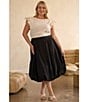 Skies Are Blue Plus Size Poplin Bubble Midi Skirt, Color:Black - Image 5