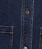 Skies Are Blue Plus Size Cape Collared Long Sleeve Coordinating Denim Jacket - Image 5