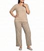 Skies Are Blue Plus Size Crew Neck Short Sleeve Cable Knit Sweater - Image 3