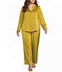 Skies Are Blue Plus Size Drawstring Waist Wide Leg Coordinating Pants - Image 3