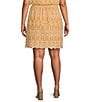 Color:Mustard - Image 2 - Plus Size Embroidered Woven Coordinating Skirt