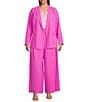 Color:Rose Violet - Image 3 - Plus Size Coordinating Front Tucked Palazzo Wide Leg Pants