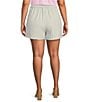 Color:Dove Grey - Image 2 - Plus Size High Waisted Flat Front Recycled Tailored Shorts