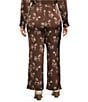 Skies Are Blue Plus Size Horse Print Wide Leg Satin Pants - Image 2