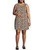 Skies Are Blue Plus Size Leopard Printed Mini Shift Dress, Color:Multi - Image 1