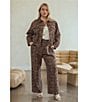 Skies Are Blue Plus Size Leopard Printed Twill Pants, Color:Brown - Image 5