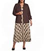 Skies Are Blue Plus Size Notch Lapel Shirred 3/4 Sleeve Open Front Coordinating Statement Blazer - Image 3