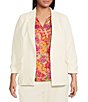 Skies Are Blue Plus Size Notch Lapel Shirred 3/4 Sleeve Open Front Coordinating Statement Blazer,Specials : American Fashion Style Bags On Sale Skies Are Blue Plus Size Notch Lapel Shirred 3/4 Sleeve Open Front Coordinating Statement Blazer,Specials : American Fashion Style Bags On Sale