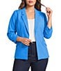 Skies Are Blue Plus Size Notch Lapel Shirred 3/4 Sleeve Open Front Coordinating Statement Blazer - Image 1