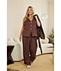Skies Are Blue Plus Size Pinstripe Printed Double Breast Notch Lapel Collared Long Sleeve Coordinating Blazer - Image 6
