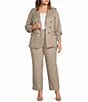 Skies Are Blue Plus Size Plaid Collared Long Sleeve Coordinating Blazer - Image 3