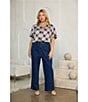 Skies Are Blue Plus Size Plaid Printed V-Neck Short Sleeve Coordinating Top - Image 5