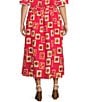 Skies Are Blue Plus Size Postcard Coordinating Midi Skirt, Color:Red Multi - Image 2