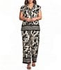 Skies Are Blue Plus Size Printed Collared V-Neck Sleeveless Coordinating Button Front Top - Image 3