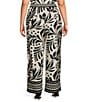 Skies Are Blue Plus Size Printed Wide Leg Pull On Coordinating Pant - Image 2