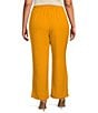Color:Mustard - Image 2 - Plus Size Recycled Elastic Waist Straight Leg Coordinating Pants