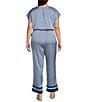 Color:Blue - Image 2 - Plus Size Sleeveless Bandana-Printed Jumpsuit