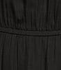 Color:Black - Image 3 - Plus Size Solid Woven Long Ruffle Sleeve Front Tie Tiered Dress