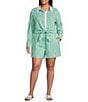 Skies Are Blue Plus Size Striped Print Point Collar Long Sleeve Button-Down Coordinating Poplin Top - Image 3